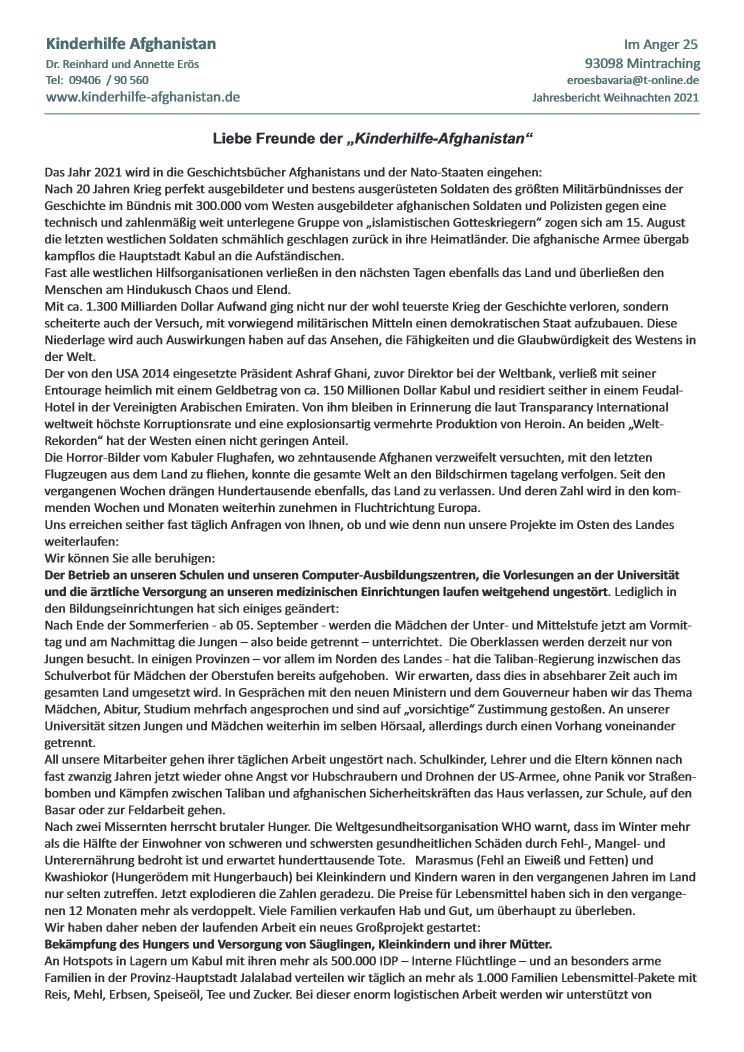 Kinderhilfe Afghanistan